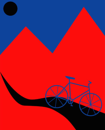 Mountainbike Blue Af Justesen Plakater