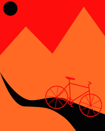 Mountainbike Orange Af Justesen Plakater
