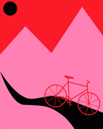 Mountainbike Pink Af Justesen Plakater