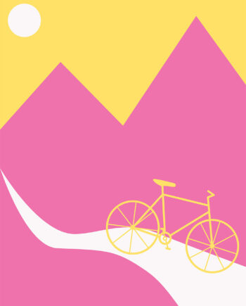 Mountainbike Yellow Af Justesen Plakater