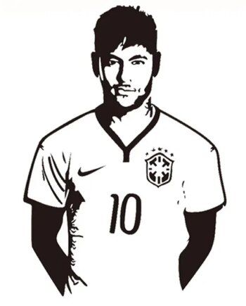 Neymar Wallsticker  Flot Fodbold Wallsticker  83x58cm