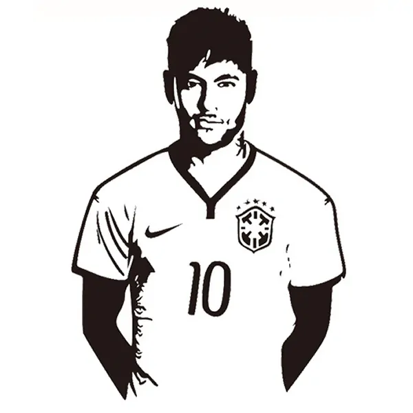 Neymar Wallsticker  Flot Fodbold Wallsticker  83x58cm