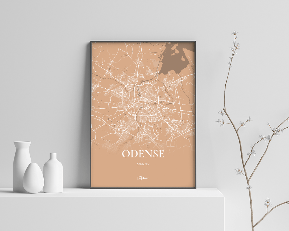 Odense Plakaten Fuldt Kort Guld 42 60 Cm  A2