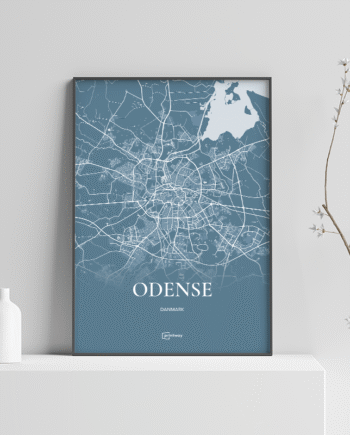Odense Plakaten Fuldt Kort Havblå 21 30 Cm  A4