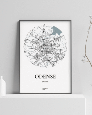 Odense Plakaten Rundt Kort Hvid 21 30 Cm  A4