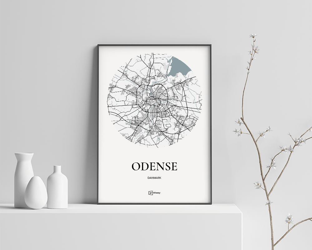 Odense Plakaten Rundt Kort Hvid 21 30 Cm  A4