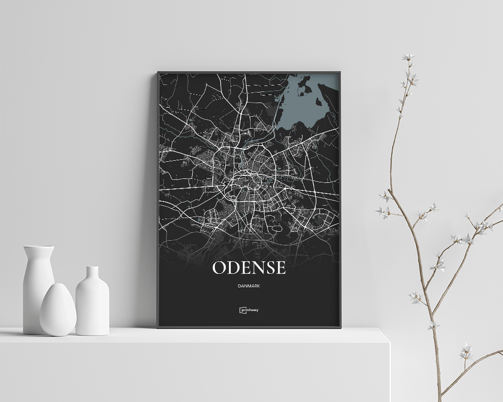 Odense Plakaten Fuldt Kort Sort 21 30 Cm  A4