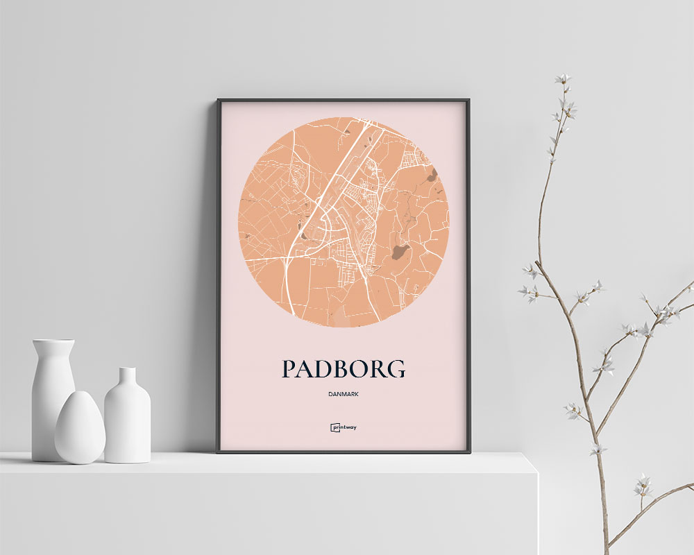 Padborg Plakaten Rundt Kort Guld 60 84 Cm  A1