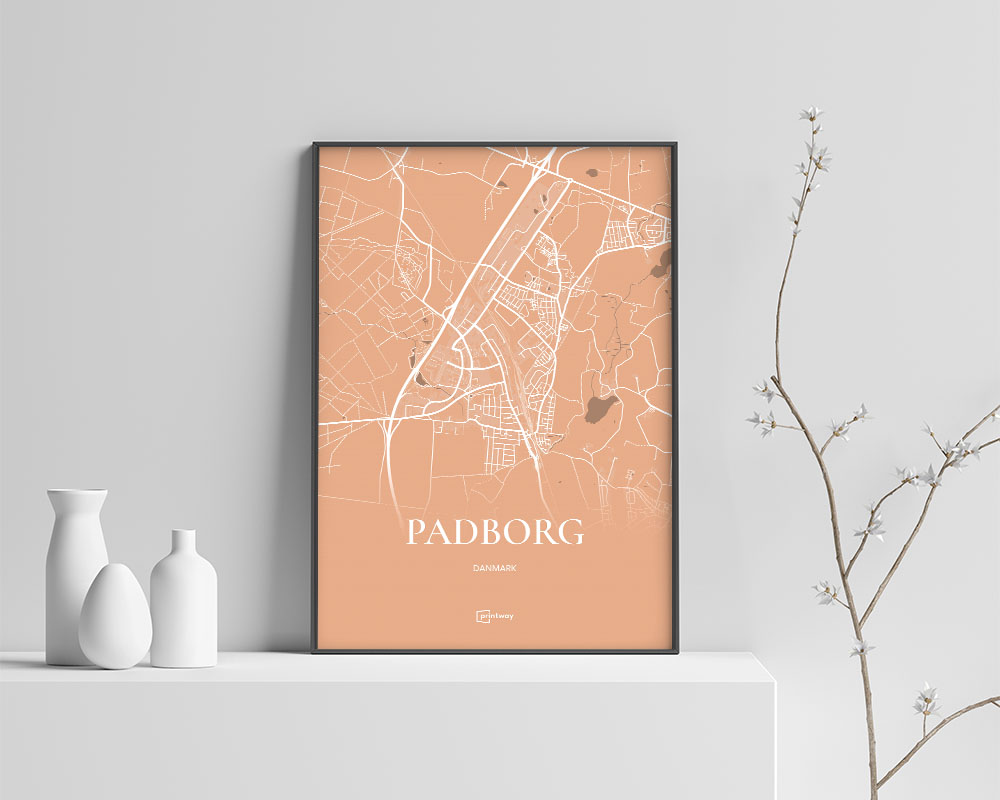 Padborg Plakaten Fuldt Kort Guld 35 50 Cm  B3
