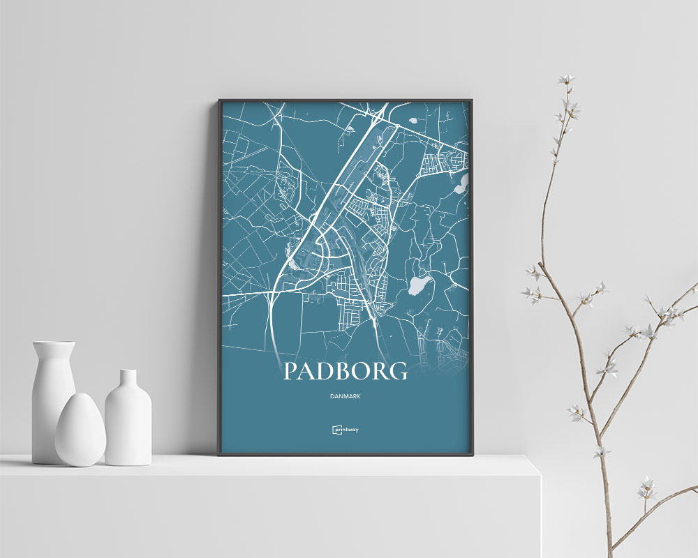 Padborg Plakaten Fuldt Kort Havblå 60 84 Cm  A1