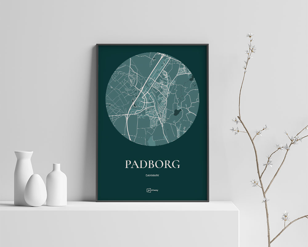Padborg Plakaten Rundt Kort Skovgrøn 70 100 Cm  B1