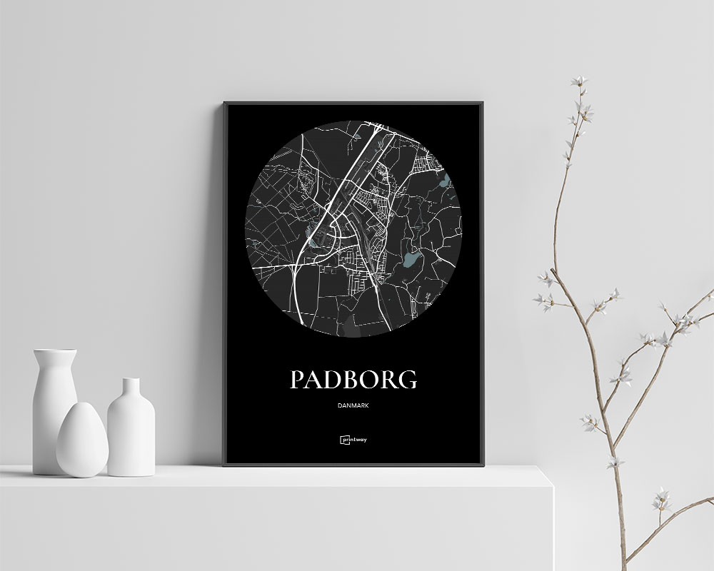 Padborg Plakaten Rundt Kort Sort 21 30 Cm  A4