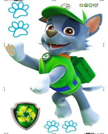Paw Patrol Wallsticker  Rocky  90x60cm