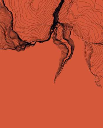 Pencil Lines Orange Af Plakatwerket