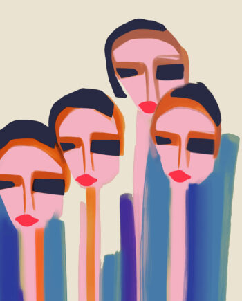 People Of Four Af Få Mu Illustrations
