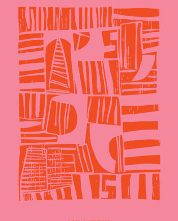 Pink Lino Cut Af Få Mu Illustrations