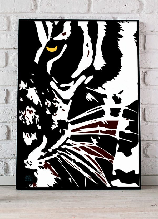 Plakat Med Gult Tiger-øje 21   29    A4  Kr  199 -