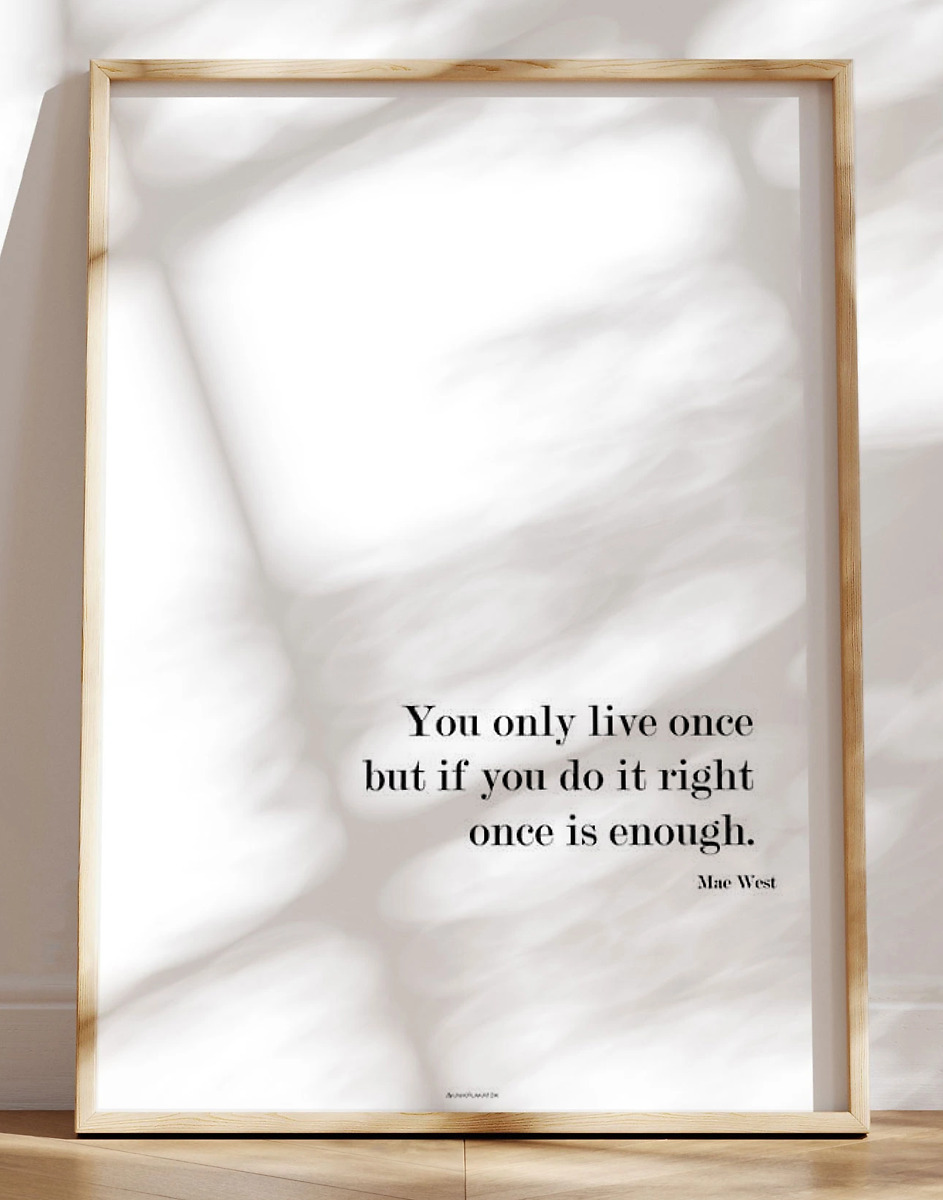 Plakat Med Inspirerende Citat Mae West
