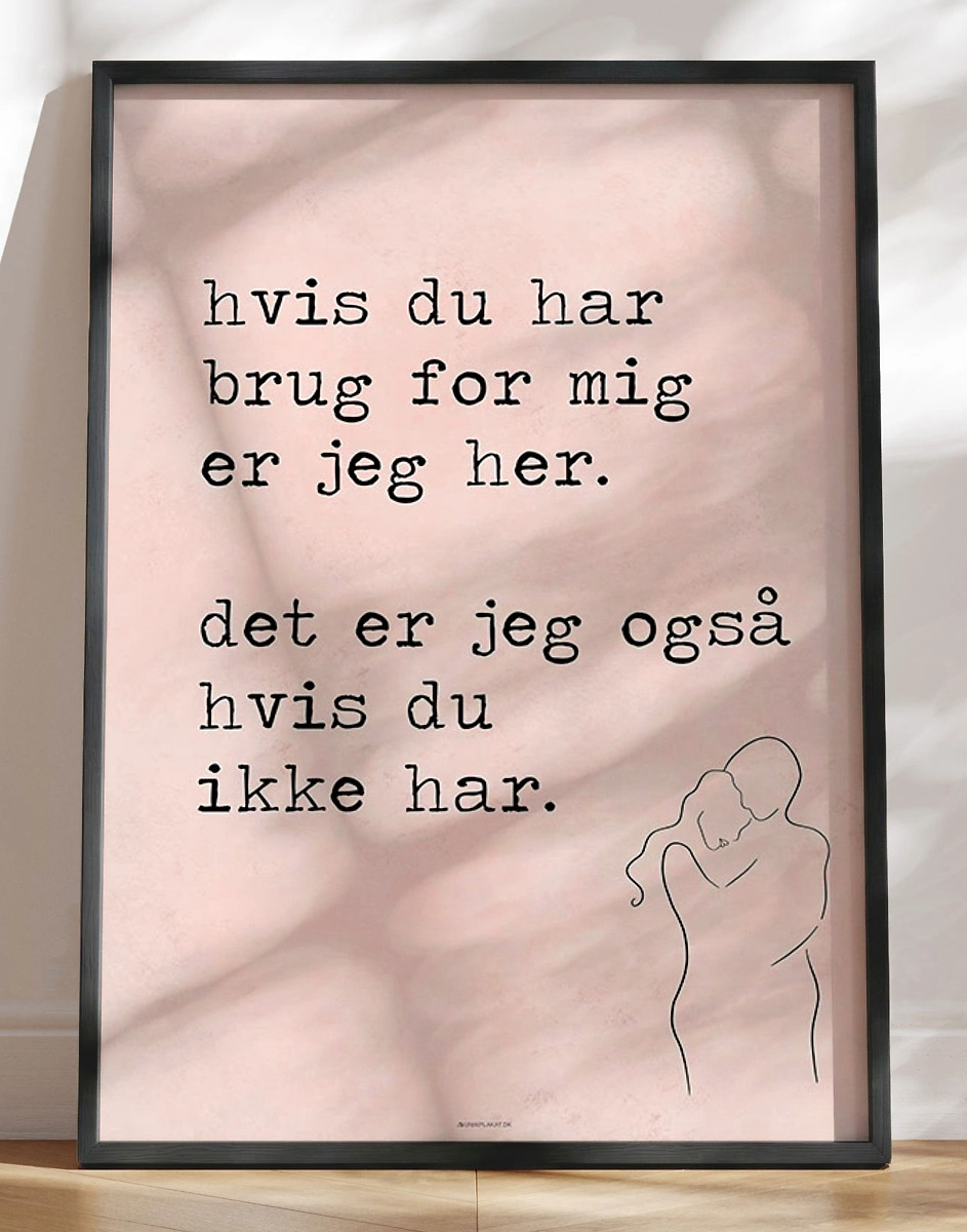 Plakat Med Kærligt Citat Om Støtte Er Her For Dig