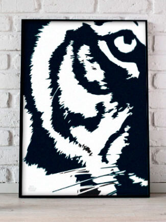 Plakat Med Tigeransigt 21   29    A4  Kr  199 -