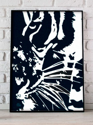 Plakat Med Tigerøje 21   29    A4  Kr  199 -