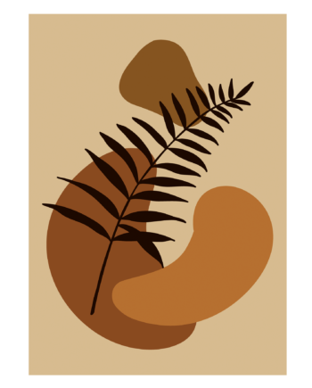 Plakat  Quot Blad Silhuet Quot  Brun  50   70 Cm