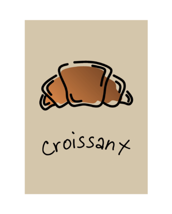 Plakat  Quot Croissant Quot  Beige  A4