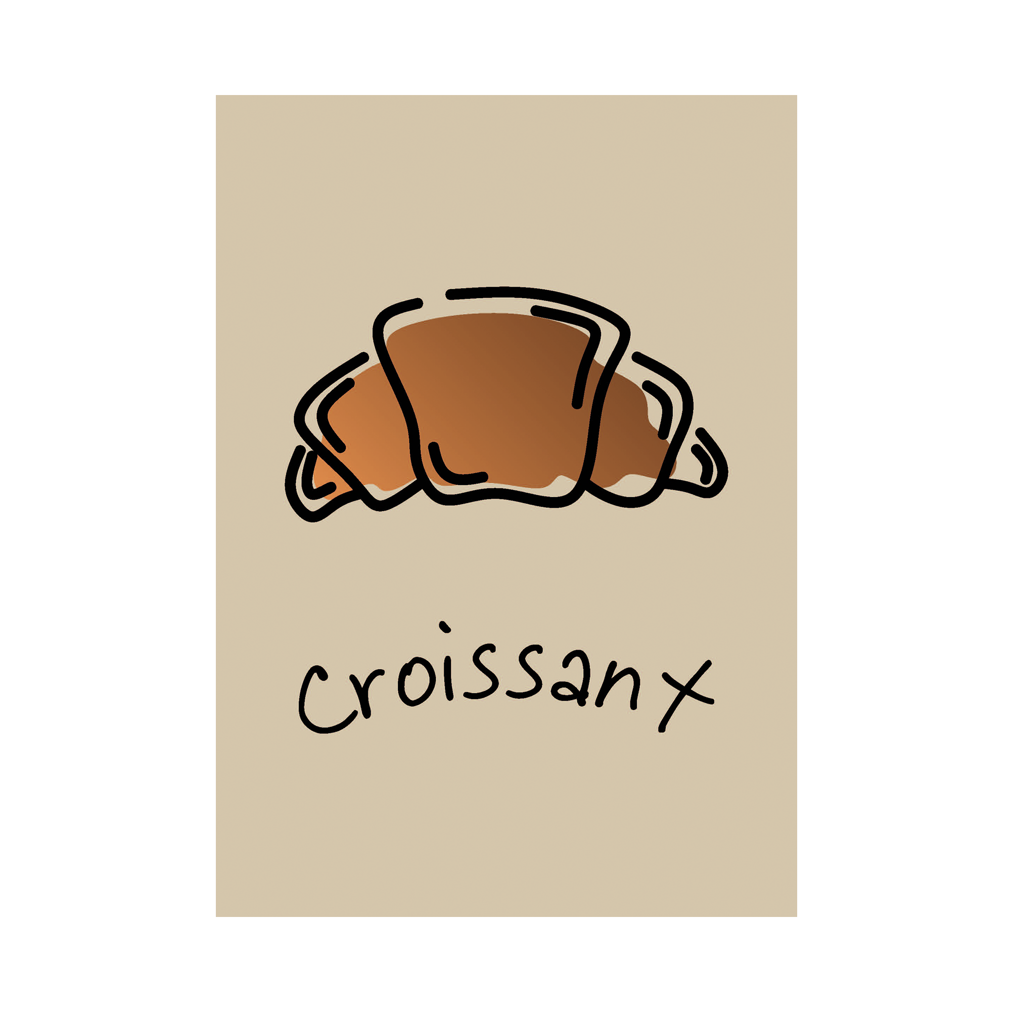 Plakat  Quot Croissant Quot  Beige  A4