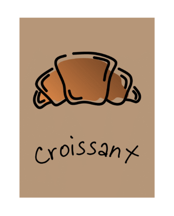 Plakat  Quot Croissant Quot  Brunlig  30   40 Cm