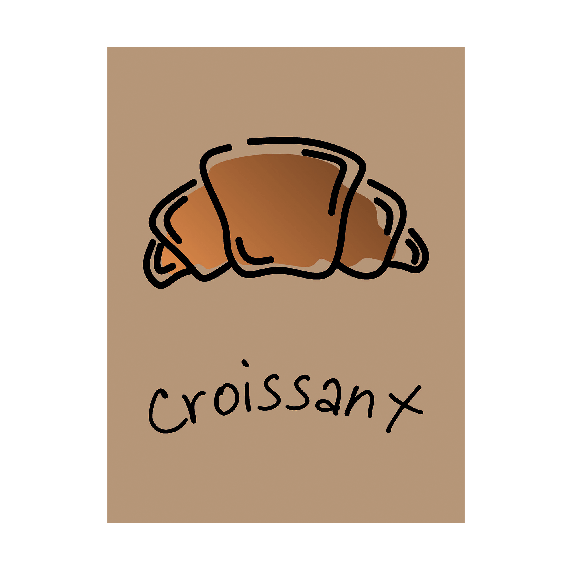 Plakat  Quot Croissant Quot  Brunlig  30   40 Cm
