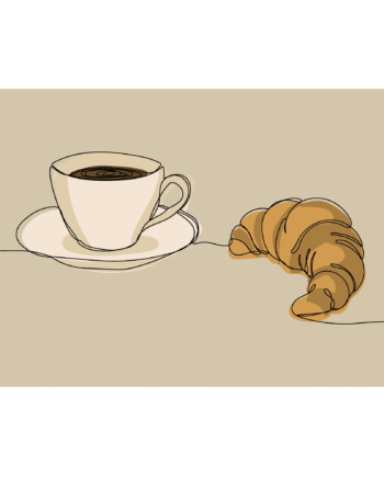 Plakat  Quot Kaffe   Crossaint Quot  Beige  40   30 Cm