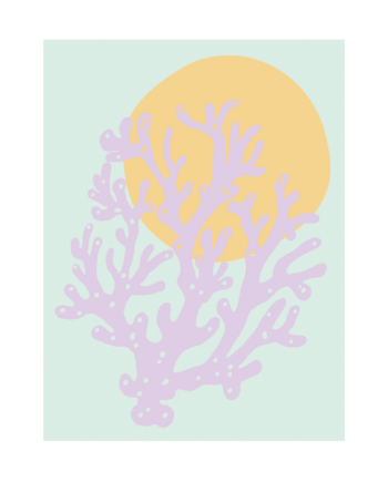 Plakat  Quot Koral Quot  Mintgrøn  30   40 Cm
