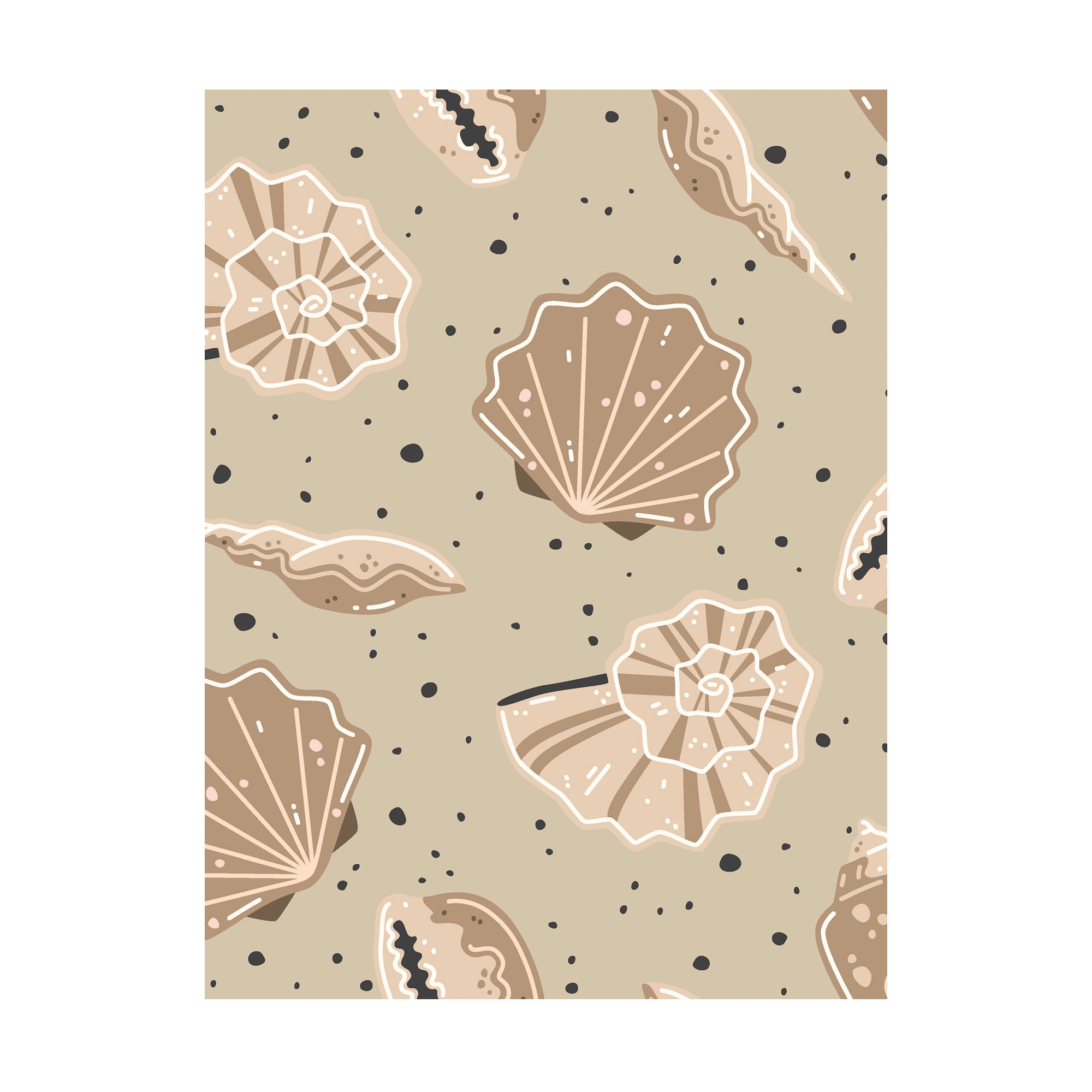 Plakat  Quot Muslingeskaller Quot  Beige  30   40 Cm