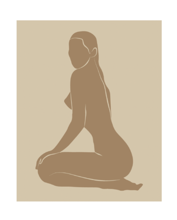Plakat  Quot Silhuet Dame Quot  Beige  40   50 Cm