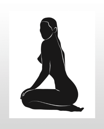 Plakat  Quot Silhuet Dame Quot  Sort  40   50 Cm