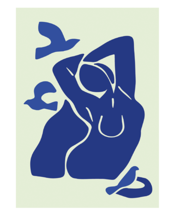 Plakat  Quot Silhuet Med Fugle Quot  Mintgrøn  50   70 Cm