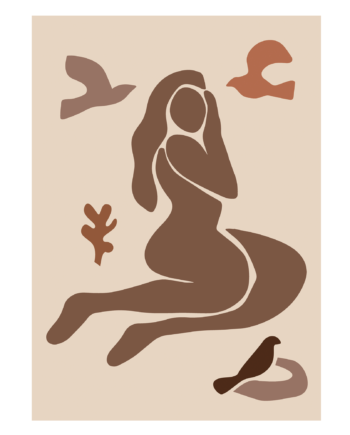 Plakat  Quot Silhuet Med Fugle Quot  Rosa  50   70 Cm