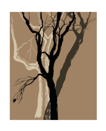 Plakat  Quot Silhuet Træ Quot  Brun  40   50 Cm