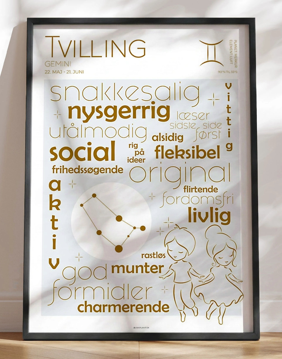 Plakat Stjernetegn Tvilling