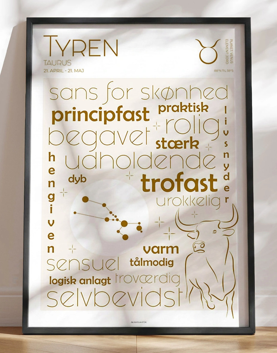 Plakat Stjernetegn Tyr