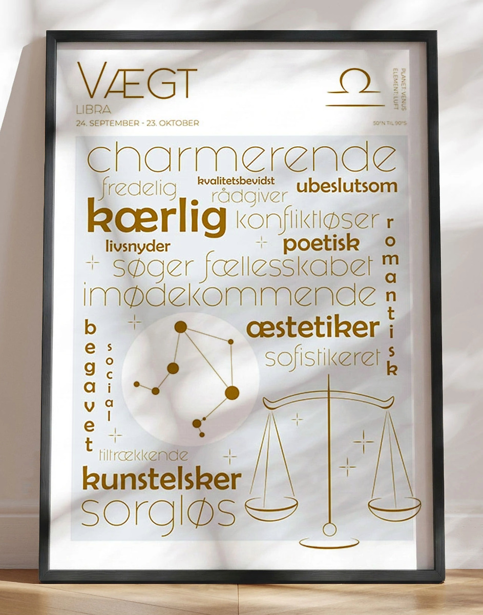 Plakat Stjernetegn Vægt