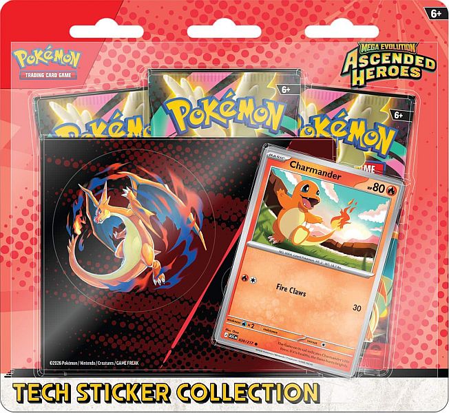 Pokemon Ascended Heroes Tech Sticker Blister: Charmander