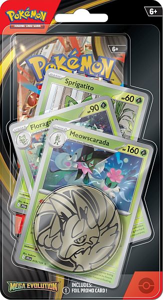 Pokemon Blister Pack -pack Premium Checklane Blister: Mega Evolution: Base Set Booster Pakke Meowscarada Line Promos 195 184 Nt
