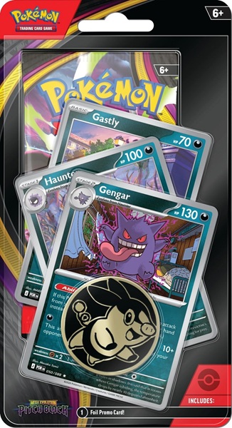 Pokemon Blister Pack -pack Premium Checklane Blister: Mega Evolution: Pitch Black Booster Pakke Gengar Line Promos 195 184 Nt