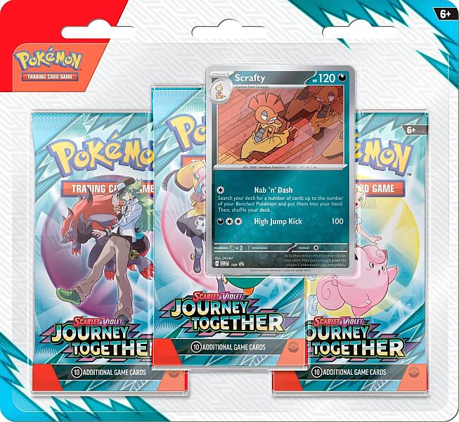 Pokemon Blister Pack -pack: Scarlet Violet: Journey Together Booster Pakker Scrafty Black Star Promo