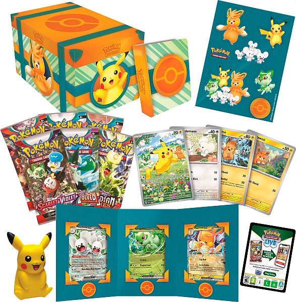 Pokemon Collector Chest Box 2024 Spring: Paldea Adventure Chest Boosters Promokort Mini-album Og Mere