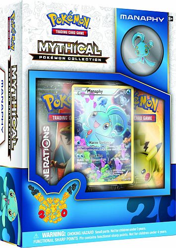 Pokemon Generations  20th Anniversary  Mythical Collection: Manaphy   Boosters  Promo   Pin