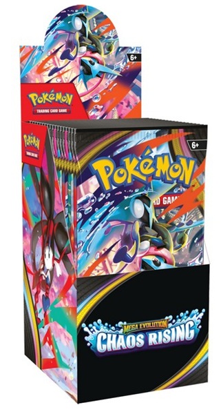 Pokemon Half-size Display Halv Booster Box Sealed Me04 Mega Evolution: Chaos Rising 18 Boosters