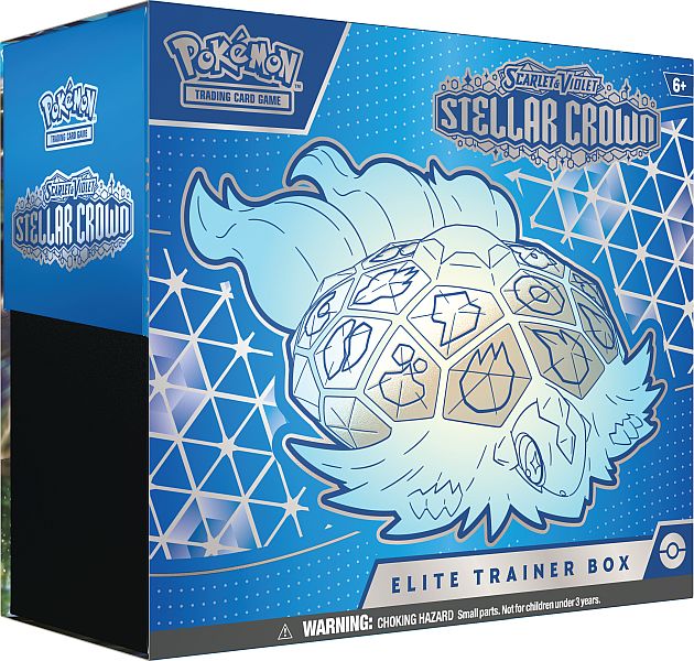 Pokemon Scarlet Violet: Stellar Crown Elite Trainer Box Terapagos Noctowl Boks Med Boosters Promokort Tilbeh 195 184