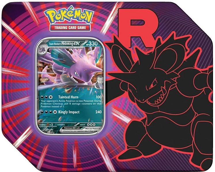 Pokemon Team Rocket Nidoking Ex Tin Usa Version